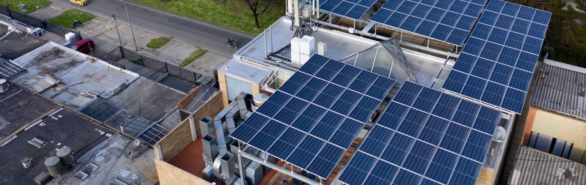 solar panels on business roof